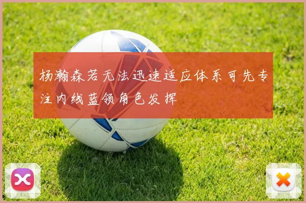 杨瀚森若无法迅速适应体系可先专注内线蓝领角色发挥